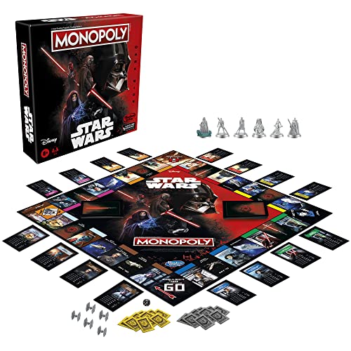 Hasbro Gaming Monopoly: Disney Star Wars Dark Side Edition Board Game for Families and Kids Ages 8+, Gift, Family Game Night