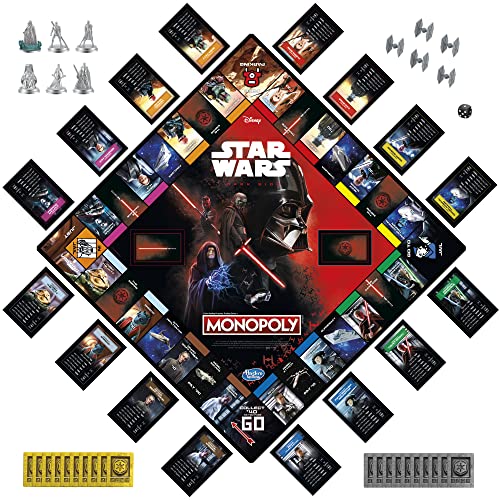 Hasbro Gaming Monopoly: Disney Star Wars Dark Side Edition Board Game for Families and Kids Ages 8+, Gift, Family Game Night