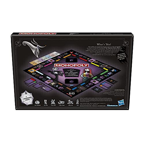 Hasbro Gaming Monopoly: Disney Tim Burton's The Nightmare Before Christmas Edition Board Game, Fun Family Game for Kids Ages 8 and Up (Amazon Exclusive)