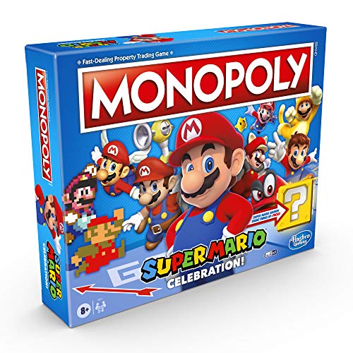 Monopoly Super Mario Celebration Edition Board Game for Super Mario Fans for Ages 8 and Up with Video Game Sound Effects, Multicolor