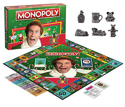 Monopoly Elf | Based on Christmas Comedy Film Elf | Collectible Monopoly Game Featuring Familiar Locations and Iconic Moments | Officially Licensed Monopoly