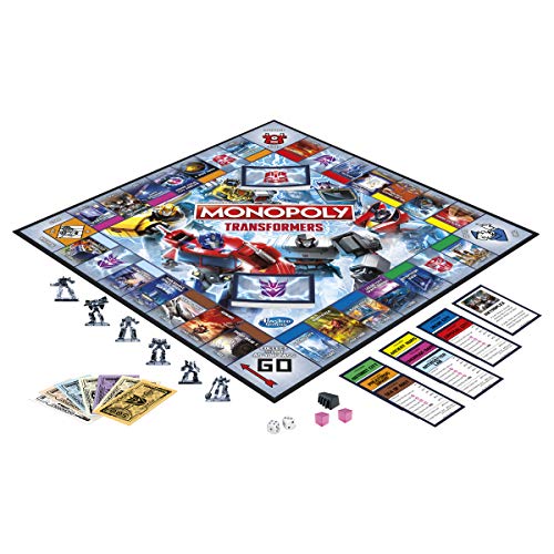 Monopoly: Transformers Edition Board Game for 2-6 Players Kids Ages 8 and Up, Includes Autobot and Decepticon Tokens