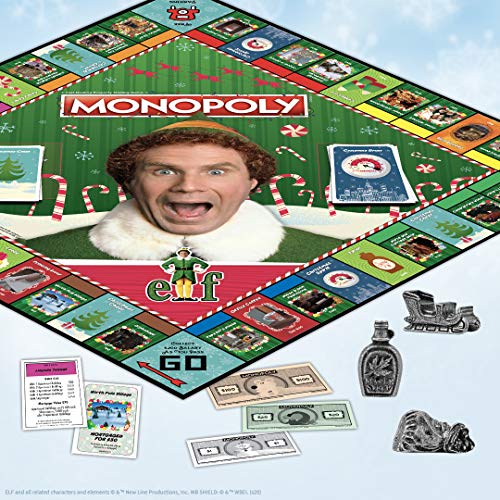 Monopoly Elf | Based on Christmas Comedy Film Elf | Collectible Monopoly Game Featuring Familiar Locations and Iconic Moments | Officially Licensed Monopoly