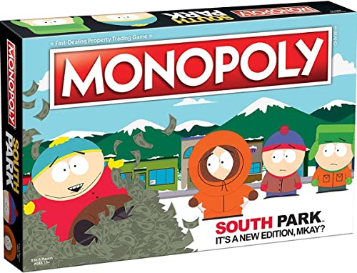 Monopoly South Park | Based on Comedy Central Show Featuring Familiar Locations, Episodes, and Characters Officially-Licensed & Collectible For 2-6 Players