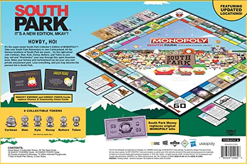 Monopoly South Park | Based on Comedy Central Show Featuring Familiar Locations, Episodes, and Characters Officially-Licensed & Collectible For 2-6 Players