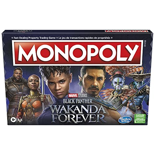 Monopoly: Marvel Studios' Black Panther: Wakanda Forever Edition Board Game for Families and Kids Ages 8+, Game for 2-6 Players