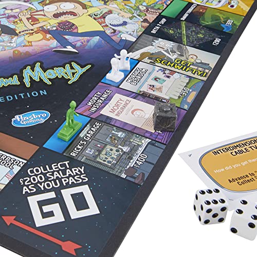 Hasbro Gaming Monopoly: Rick and Morty Edition Board Game, Cartoon Network Game for Families and Teens 17+, Includes Collectible Monopoly Tokens (Amazon Exclusive)