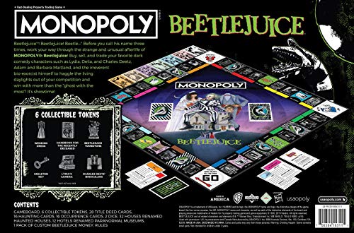 Monopoly Beetlejuice Board Game | Based on The 80’s Fantasy Film Beetlejuice | Officially Licensed Beetlejuice Merchandise | Themed Classic Monopoly Game