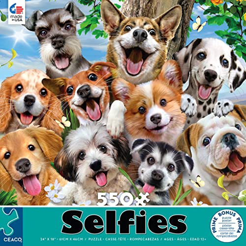 Ceaco Selfie Pups 550 Piece Jigsaw Puzzle