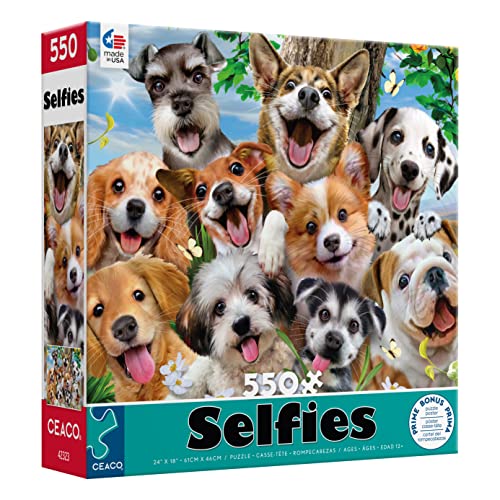 Ceaco Selfie Pups 550 Piece Jigsaw Puzzle