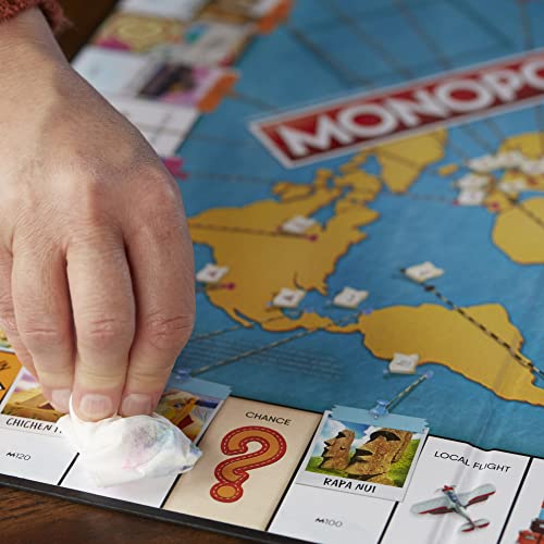Hasbro Gaming Monopoly World Tour Board Game with Token Stampers and Dry-Erase Gameboard for Family Game Night