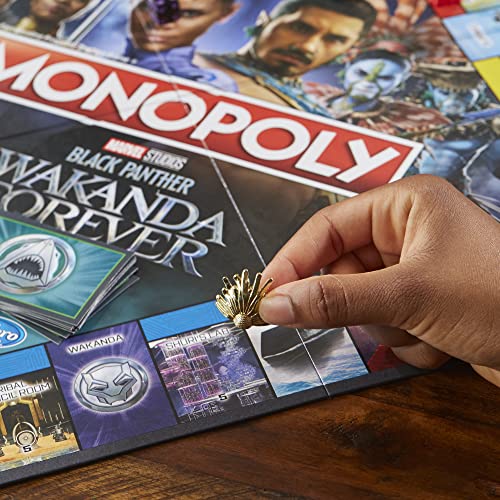 Monopoly: Marvel Studios' Black Panther: Wakanda Forever Edition Board Game for Families and Kids Ages 8+, Game for 2-6 Players