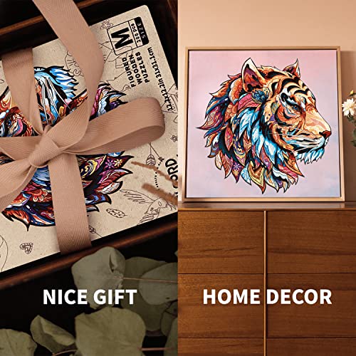 Tiger Wooden Puzzle - 200pcs, Animal Shaped