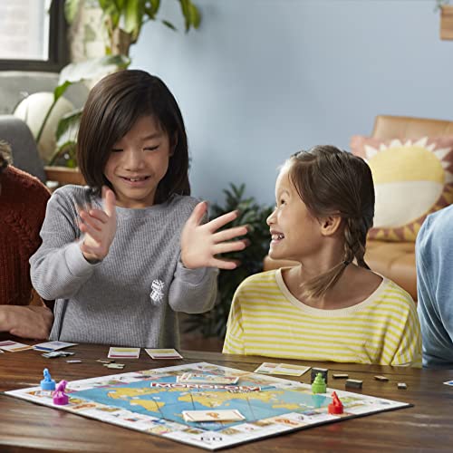 Hasbro Gaming Monopoly World Tour Board Game with Token Stampers and Dry-Erase Gameboard for Family Game Night