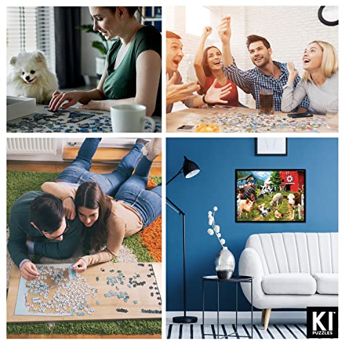 Happy Farm Day: Whimsical Animal Scene Jigsaw (750 pieces)