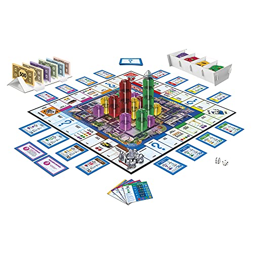 Monopoly Builder Board Game for Kids and Adults, Strategy Games, Family Board Games, for Kids 8 and Up, 2-4 Players