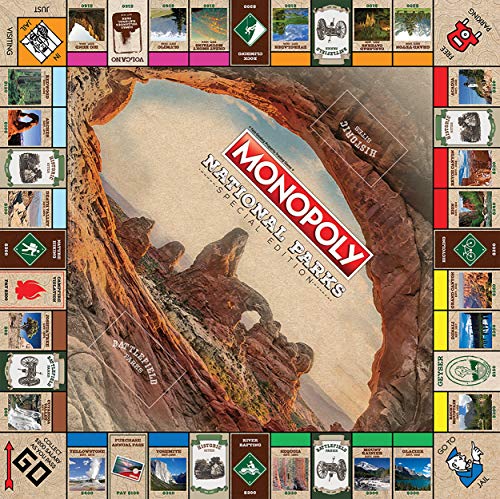 Monopoly National Parks 2020 Edition | Featuring Over 60 National Parks from Across The United States | Iconic Locations Such as Yellowstone, Yosemite, Grand Canyon, and More | Licensed Monopoly Game