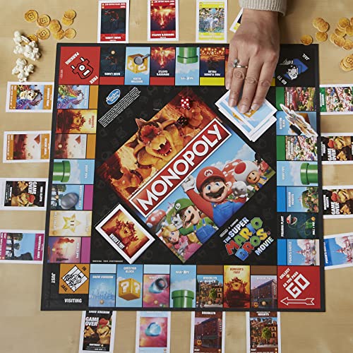 Monopoly The Super Mario Bros. Movie Edition Kids Board Game, Family Games for Super Mario Fans, Includes Bowser Token, Ages 8+