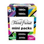 Hasbro Gaming Trivial Pursuit Mini Packs Multipack, Fun Trivia Questions for Adults and Teens Ages 16+, Includes 4 Game Featuring 4 Decades