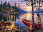 Buffalo Games - Darrell Bush - Canoe Lake -1000 Piece Jigsaw Puzzle For Adults - Challenging Puzzle Perfect for Game Nights - Finished Puzzle Size is 26.75 x 19.75