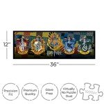 AQUARIUS Harry Potter Puzzle House Crests (1000 Piece Jigsaw Puzzle) - Officially Licensed Harry Potter Merchandise & Collectibles - Glare Free - Precision Fit - 13x36in