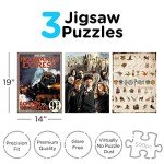 Aquarius Set of 3 Harry Potter Puzzles (Three 500 Piece Jigsaw Puzzles) - Glare Free - Precision Fit - Officially Licensed HP Merchandise & Collectibles - 14x19 Inches Each