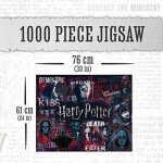 Paladone Harry Potter Dark Arts 1000 Piece Jigsaw Puzzle, featuring Voldemort and Death Eaters - 30" x 24" Spooky Merchandise & Poster for Harry Potter Fans, Black
