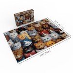 Cascading Cats 1000 Piece Jigsaw Puzzle for Adults, 27.6” x 19.7” (Cat Puzzle)