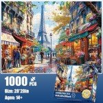 1000 Pieces Puzzle for Adults - Charming Paris Puzzle for Adults Children - Recycled Paper Jigsaw Puzzle 1000 Pieces - Fun and Challenging Family Game Great Gift Idea, Finished Size is 28 * 20 in