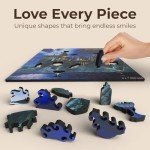 CRAFTHUB Harry Potter Puzzle – Magical Hogwarts Castle – A3 Size – Wooden Jigsaw Puzzles for Adults – 205 Unique Shaped Pieces – Officially Licensed Merchandise – 10.8" x 10.9"