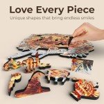 CRAFTHUB Harry Potter Puzzle – A3 Hogwarts Castle – Wooden Jigsaw Puzzles for Adults – 155 Unique Shaped Pieces – Officially Licensed Merchandise – 10.8" x 11.9"