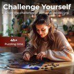 CRAFTHUB Harry Potter Puzzle – Magical Hogwarts Castle – A3 Size – Wooden Jigsaw Puzzles for Adults – 205 Unique Shaped Pieces – Officially Licensed Merchandise – 10.8" x 10.9"