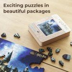 CRAFTHUB Harry Potter Puzzle – Magical Hogwarts Castle – A3 Size – Wooden Jigsaw Puzzles for Adults – 205 Unique Shaped Pieces – Officially Licensed Merchandise – 10.8" x 10.9"
