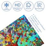 500 Piece Puzzles for Adults Stained Glass Tree of Life Flower Puzzle for Adults Colorful Mosaic Jigsaw Puzzles 500 Pieces with Letters on Back Hard Impossible Difficult Challenging Family Puzzle