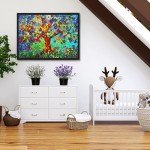 500 Piece Puzzles for Adults Stained Glass Tree of Life Flower Puzzle for Adults Colorful Mosaic Jigsaw Puzzles 500 Pieces with Letters on Back Hard Impossible Difficult Challenging Family Puzzle