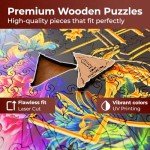 CRAFTHUB Harry Potter Puzzle – Hogwarts Crest – Fine Oddities – A3 Size – Wooden Jigsaw Puzzles for Adults – 201 Unique Shaped Pieces – Officially Licensed Merchandise – 10.8" x 13"