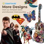 CRAFTHUB Harry Potter Puzzle – Hogwarts Crest – Fine Oddities – A3 Size – Wooden Jigsaw Puzzles for Adults – 201 Unique Shaped Pieces – Officially Licensed Merchandise – 10.8" x 13"