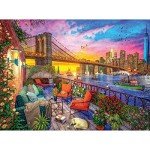 RoseArt - Kodak Premium Cork - Manhattan Balcony Sunset - 1000 Piece Jigsaw Puzzle for Adults