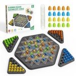 Chain Triangle Chess Game, Strategy Board Games for Kids 4-6-8-12, Chess Board Games for Adults, Family Games for Kids Adults, Triangle Rubber Band Game, 2 to 4 Players, Kids Christmas Birthday Gifts