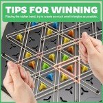 Chain Triangle Chess Game, Strategy Board Games for Kids 4-6-8-12, Chess Board Games for Adults, Family Games for Kids Adults, Triangle Rubber Band Game, 2 to 4 Players, Kids Christmas Birthday Gifts