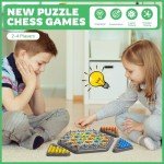 Chain Triangle Chess Game, Strategy Board Games for Kids 4-6-8-12, Chess Board Games for Adults, Family Games for Kids Adults, Triangle Rubber Band Game, 2 to 4 Players, Kids Christmas Birthday Gifts