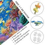PICKFORU Ocean Puzzle 1000 Pieces, Sea Turtle Puzzles for Adults Fish, Colorful Marine Life Jigsaw Puzzles Beach Scenes…