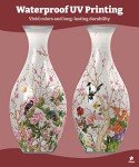 Pintoo 3D Puzzle Vase Unique Flower Vase Made by 160 Curved Plastic Puzzle Pieces House Warming Gift for Flower Arrangements and Home Decoration - [S1035] (Translucent, Flowers and Birds)