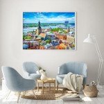 Jigsaw Puzzles for Adults 1000 Piece Puzzle for Adults 1000 Pieces Puzzle 1000 Pieces- Latvijas Republika Riga Old Town
