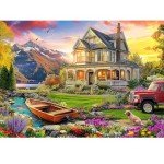 1000 Piece Puzzles for Adults, Autumn Landscape Jigsaw Puzzle, Villa and Dog Jigsaw Puzzles 1000 Pieces, Challenging Game Home Decor Birthday Party Gift Toy for Adults Kids Seniors, 28×20 in