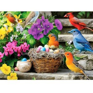 300 Piece Puzzle for Adults, Colorful Birds Jigsaw Puzzle, Colorful Hummingbird Puzzles, Bird Lover Challenging Puzzles for Friends Family Activity Game Nights Gifts, 20.5x15 in