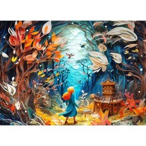 TangMosaic Fantasy Forest Jigsaw Puzzle, 1000 Piece Puzzle for Adults, Impossible Hard Difficult Challenging Puzzles for Adults 1000 Pieces, Home Decoration Puzzle, Interlock Perfectly No Dust