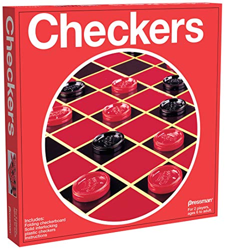 Pressman Checkers -- Classic Game With Folding Board and Interlocking Checkers ,5"