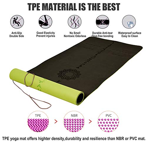 Eco-Friendly Non-Slip Yoga Mat with Alignment Lines