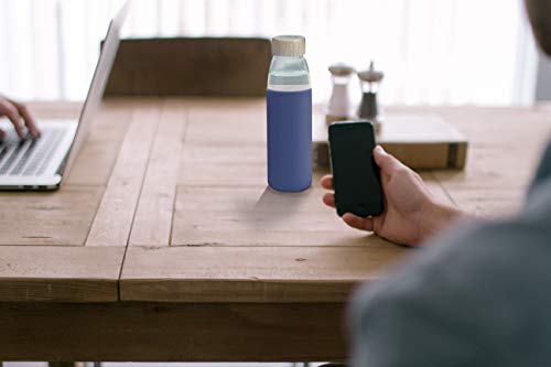 Bamboo Lid Glass Water Bottle BPA-Free